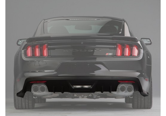 ROUSH Rear Fascia Valance (RAW - Black) w/Back-Up Sensors, 2015-17 Mustang 5.0L / 2.3L