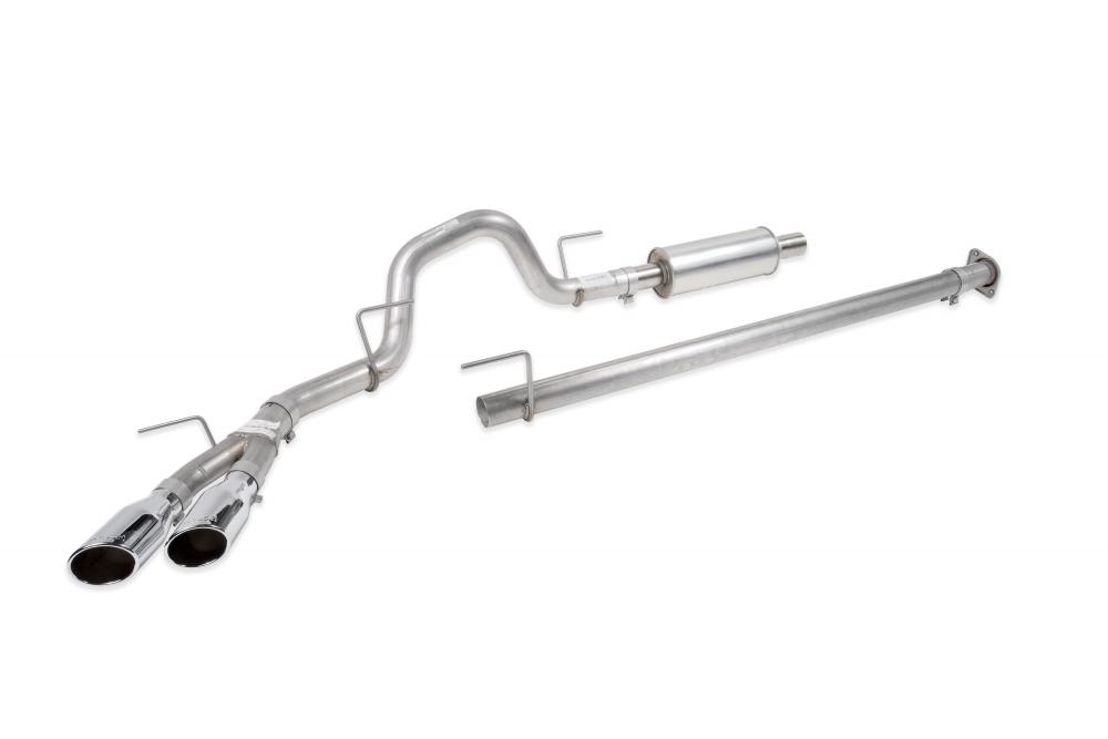 Roush Cat-Back Exhaust, Stainless dual tip side exit, 2015+ F-150 5.0, 3.5, 2.7