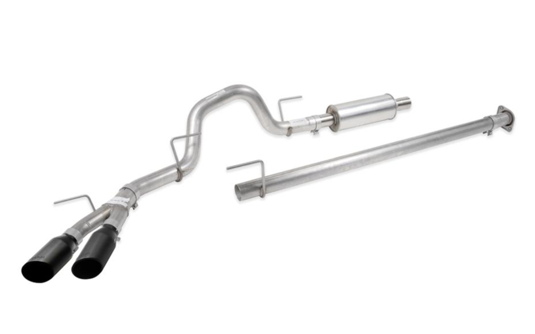 Roush Cat-Back Exhaust, Stainless dual tip side exit Black, 2021+ F-150 5.0, 3.5, 2.7