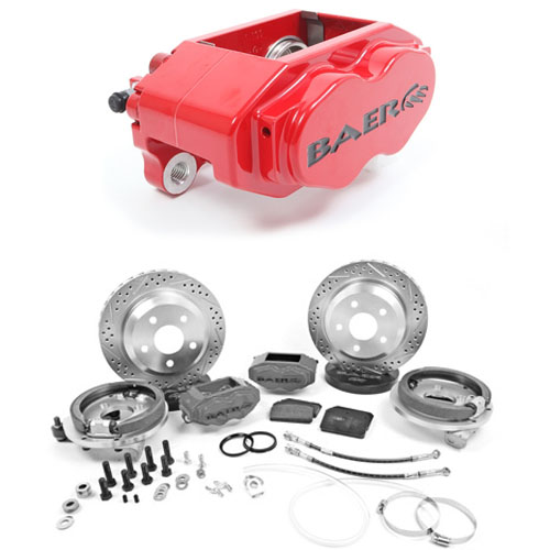 Baer SS4 12, Rear, 1-1 General Fit 8.8 inch 4 on 4.25 Bolt Circle, Red