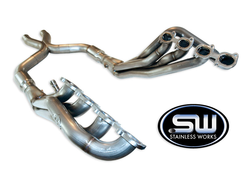 Stainless Works Ford Shelby GT500 2007-10 Headers: Catted X-Pipe