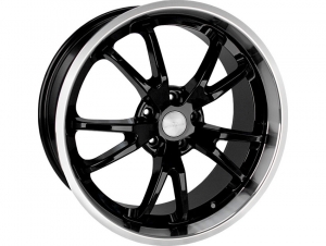 Steeda 20x9.5 Spyder Wheel, Black face with machined lip, 2015+ Mustang