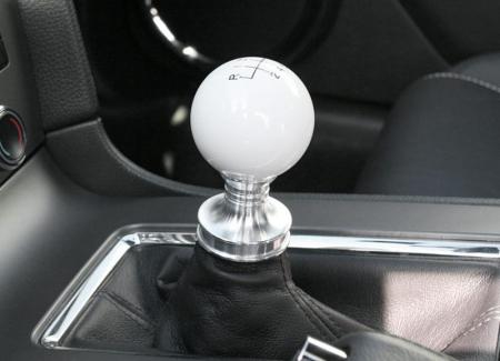 Steeda Cue ball shift knob, white, 2011-2014 Mustang