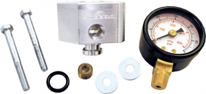 Steeda Fuel Pressure Port Block w/ gauge, 05-10 Mustang GT