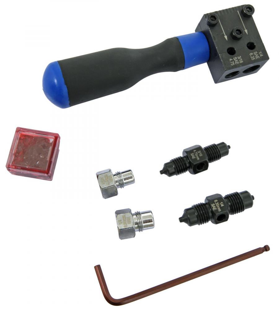 Brake flaring tool, 3/16 and 1/4 lines