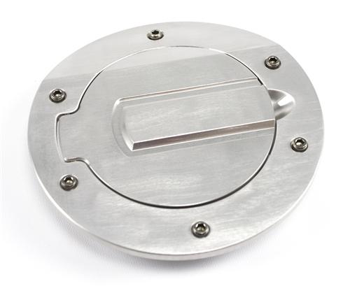 SVE Bullitt Style Fuel door, satin aluminum, 2005-09 Mustang