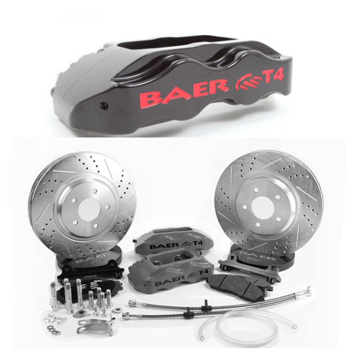 BAER TRACK-4 13 Black, front, 1994-2004 Mustang, Fox w/SN95