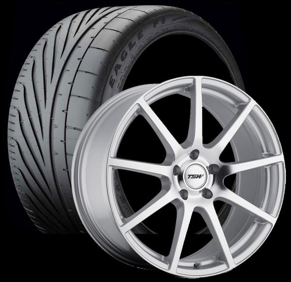 TSW Interlagos Silver and Goodyear Supercar G2 package, 2005+ Mustang