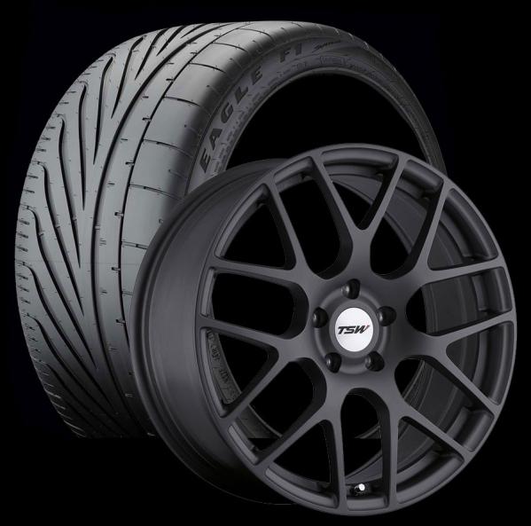 TSW Nurburgring Gunmetal and Goodyear Supercar G2 package, 2005+ Mustang