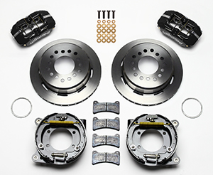 Wilwood Rear Disc kit, Dynapro 4P 11 w/ ebrake, black, 1979-93 Mustang 5x4.5