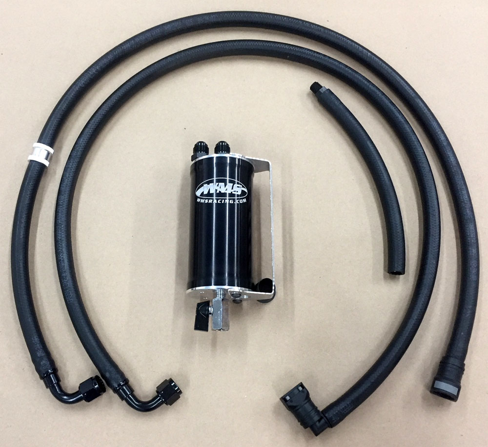 WMS Oil Separator Catch Can kit, single valve, 2015-20 F150 2.7/3.5 Ecoboost