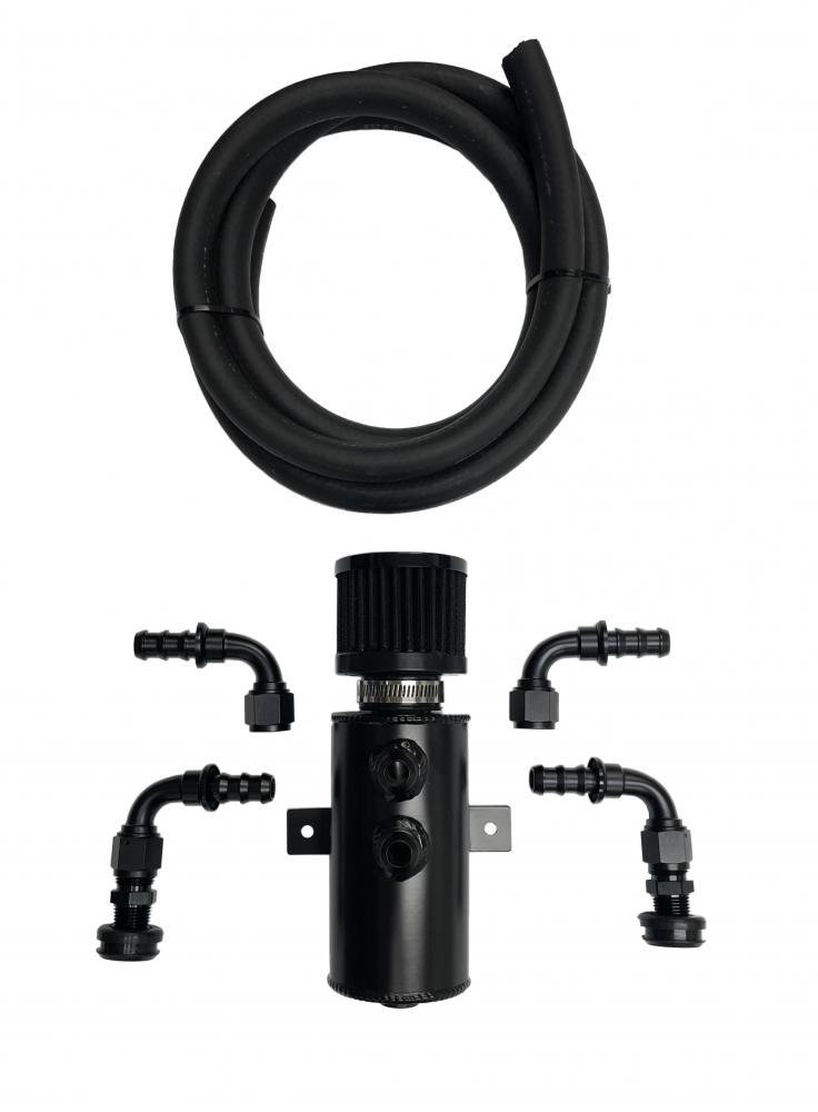WMS Catch Can Oil Breather with hoses and fittings for carb style valve covers