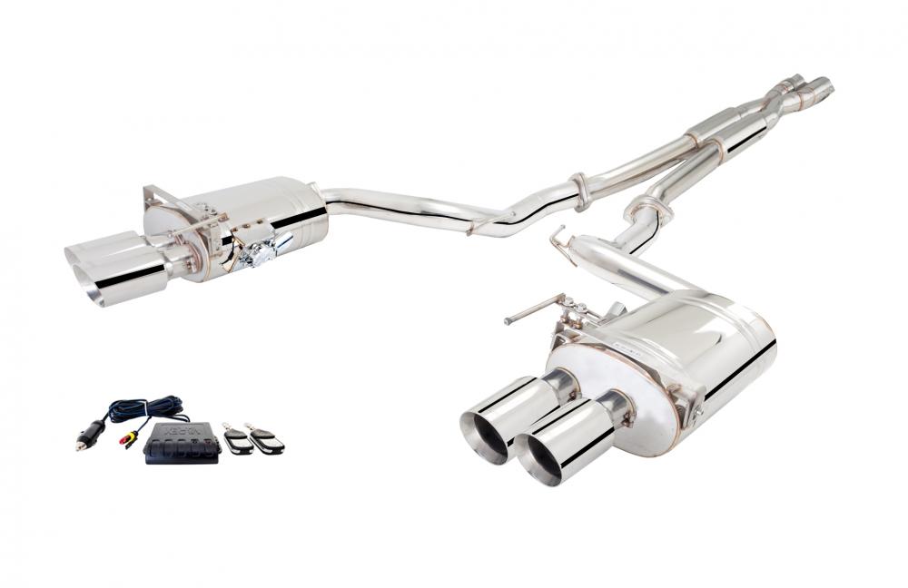 Xforce 2.5 Cat-Back Exhaust, Varex Mufflers, 2018-2019 Mustang GT Quadtip
