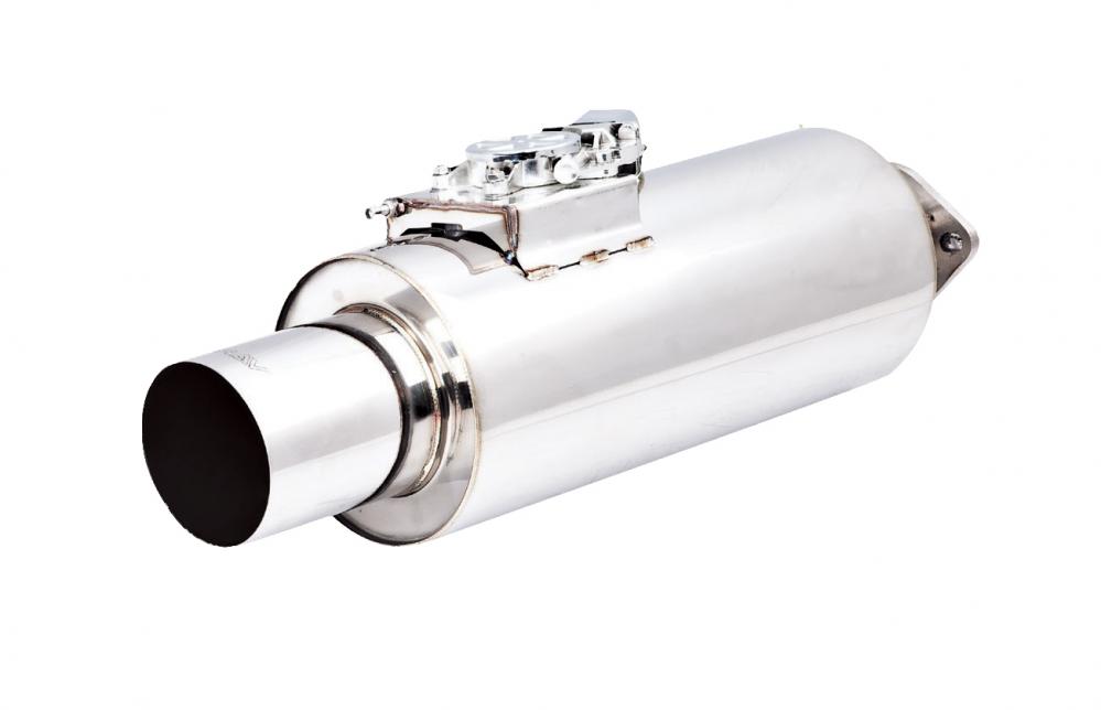 Xforce Varex Universal muffler, 7x16 round, 3in inlet, 4.5in tip