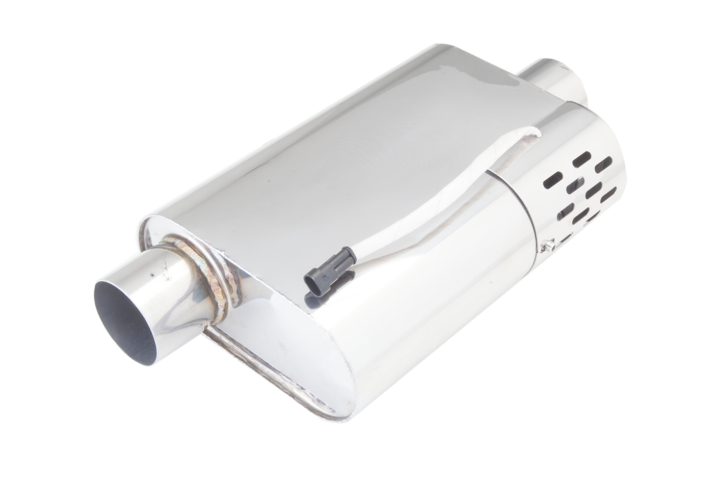 Xforce Varex Muffler, Hidden Motor,2.5 Offset In/Center Out,4 X 9.5 X 13 Oval